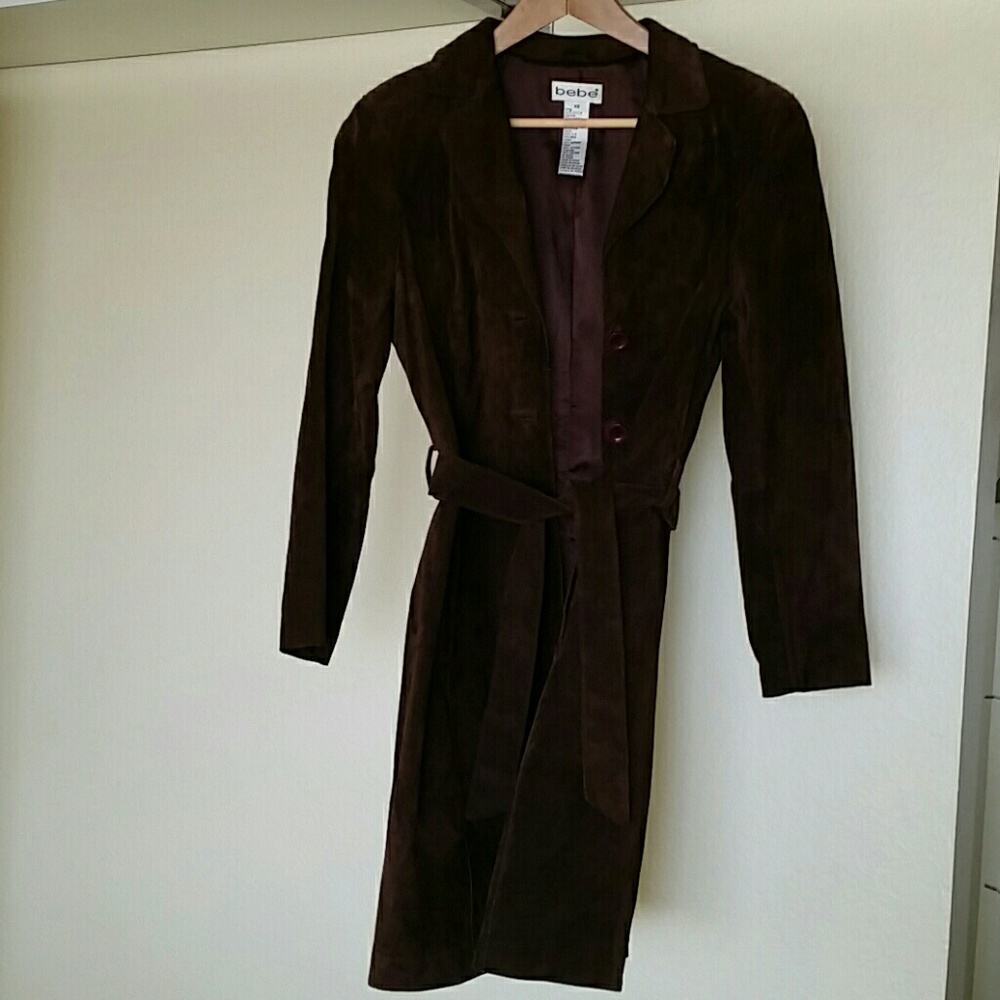 Bebe brown suede coat